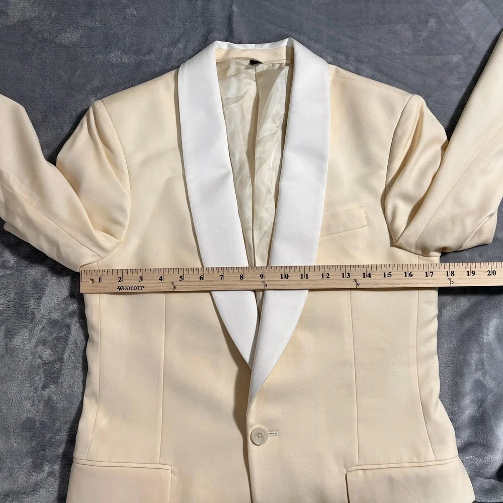J Crew Ludlow Suit Jacket Mens 36S Short Cream Ivory Blazer Tuxedo Shawl Blazer